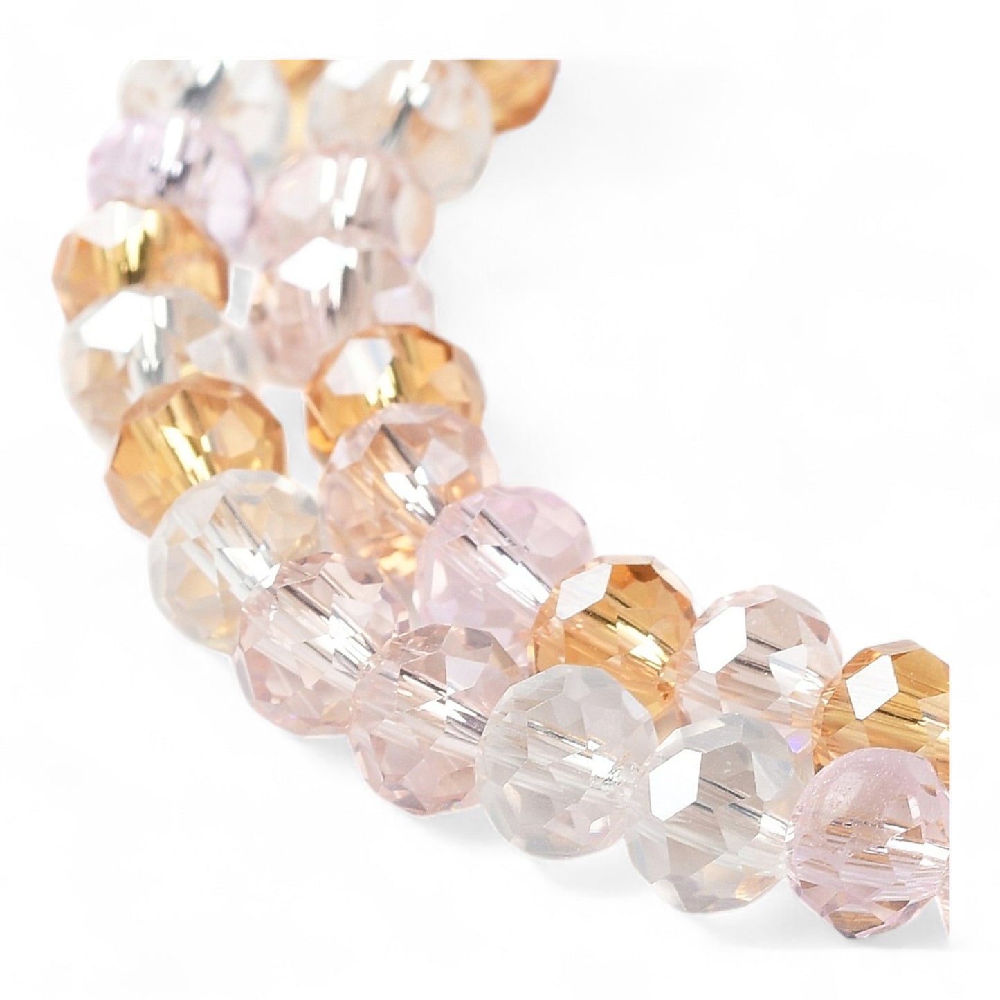 Perles en Verre à Facettes – Rondelles Rose – 6x5 mm