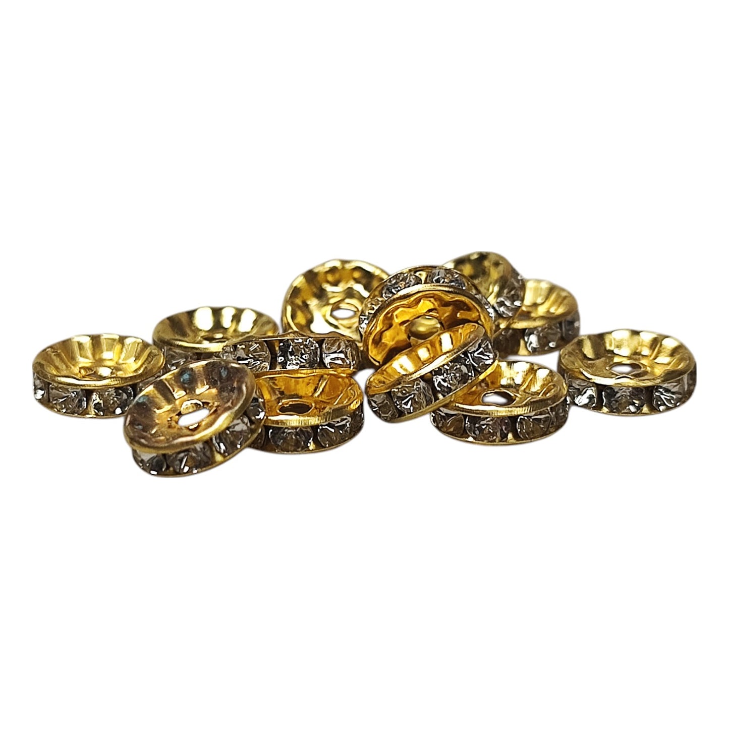 x10 Intercalaires Strass – Pour perles de 8 à 10 mm