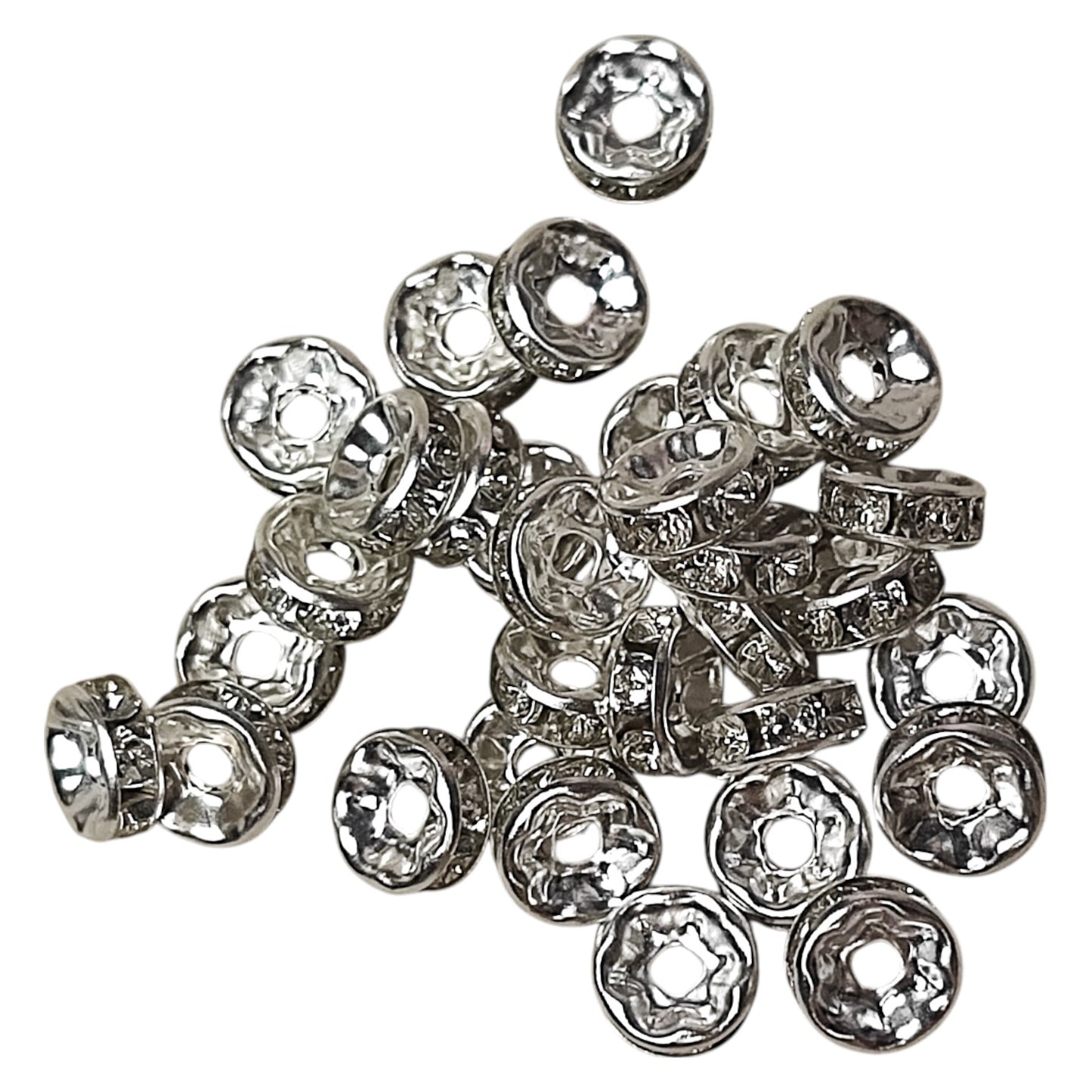 x10 Intercalaires Strass – Pour perles de 8 à 10 mm
