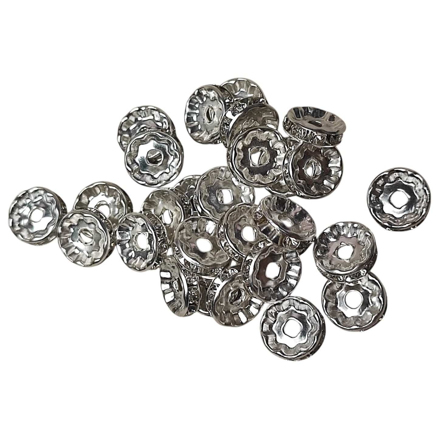 x10 Intercalaires Strass – Pour perles de 8 à 10 mm