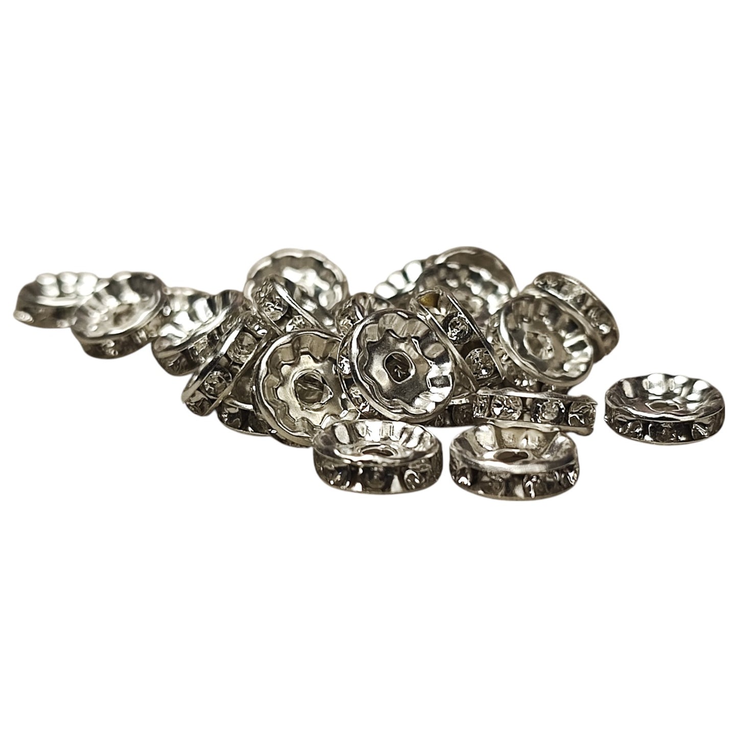 x10 Intercalaires Strass – Pour perles de 8 à 10 mm