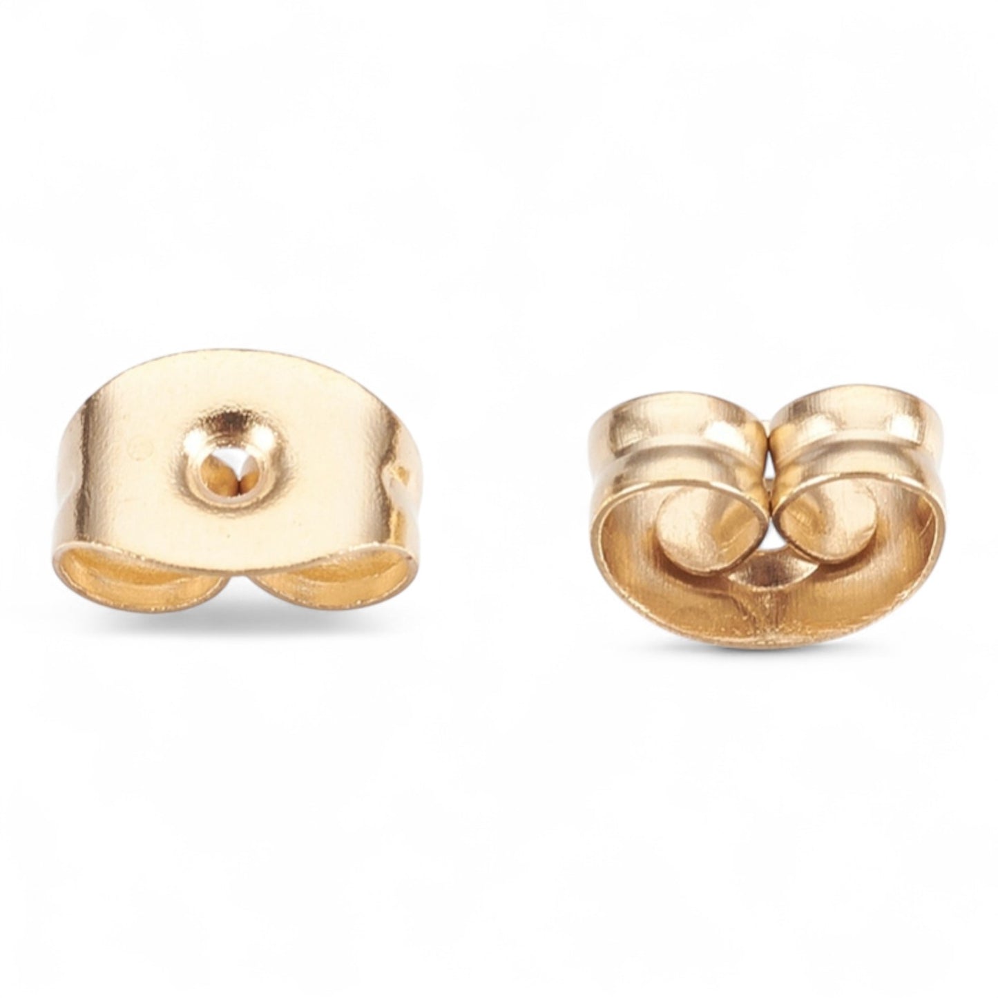 x10 Poussoirs d’Oreilles en Acier Inoxydable 304 – Plaqué Or 24K – 4x6 mm
