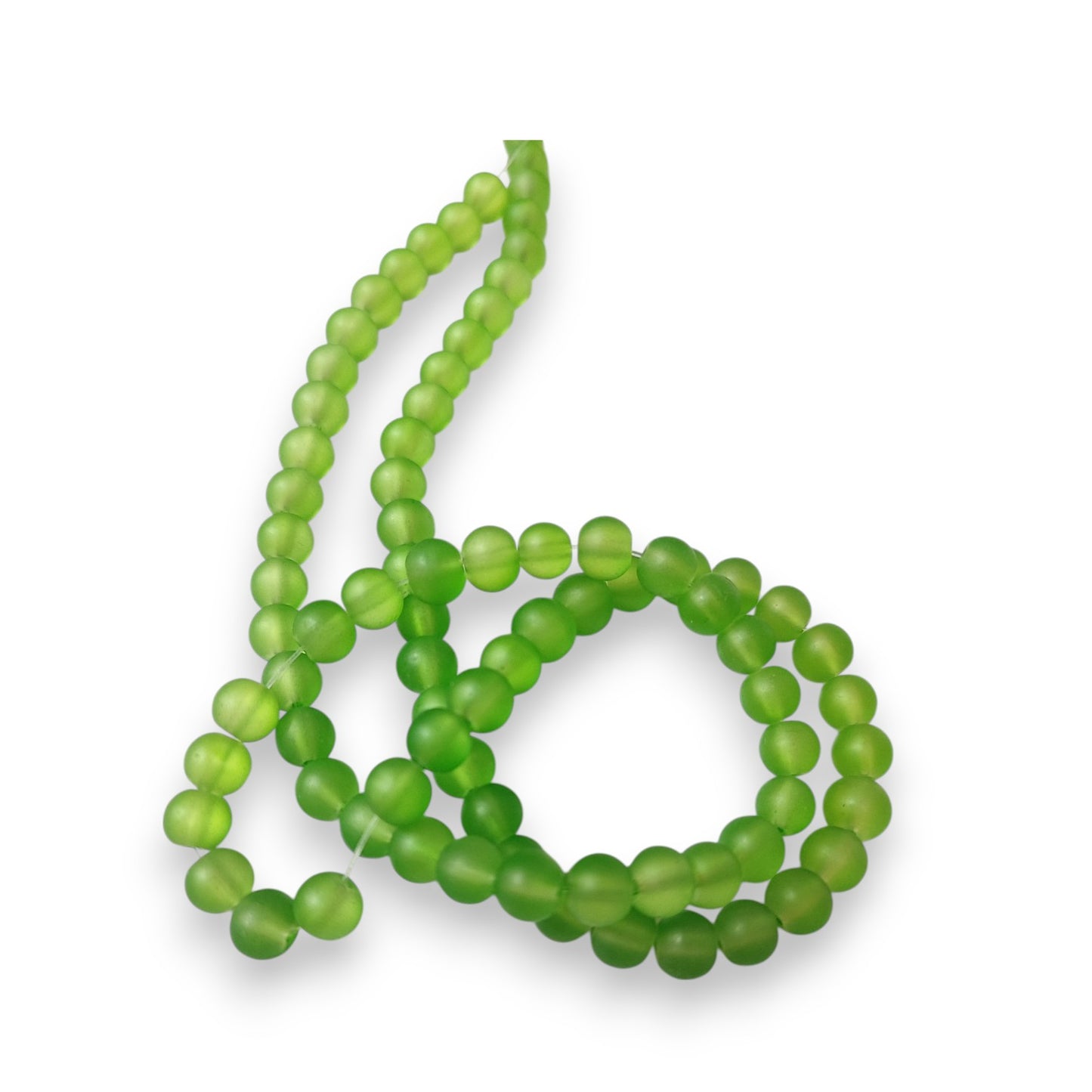 10 Perles Rondes en Verre Dépoli – 6 mm – Couleurs au Choix