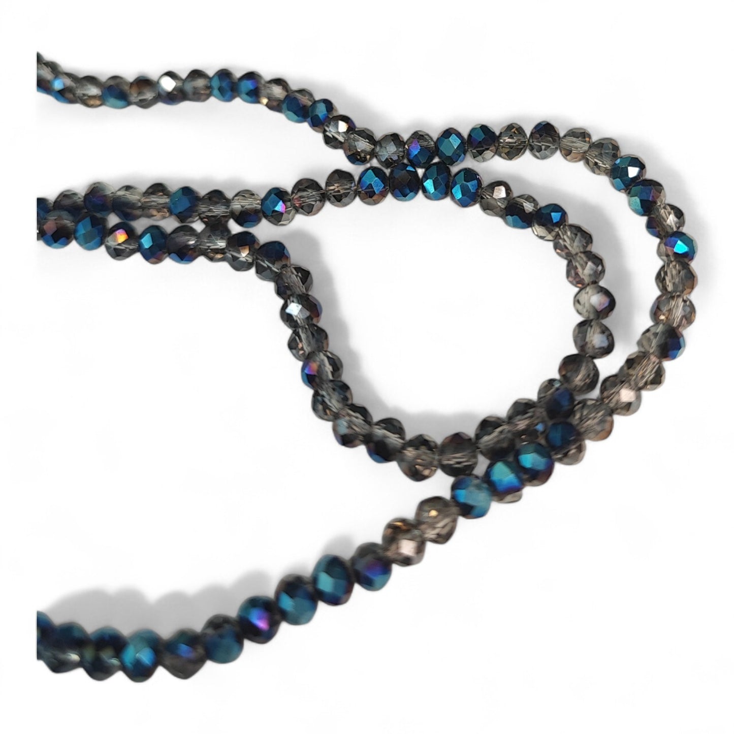 Fil de Perles en Verre à Facettes Effets métallisés – 4x3 mm – Couleurs au choix
