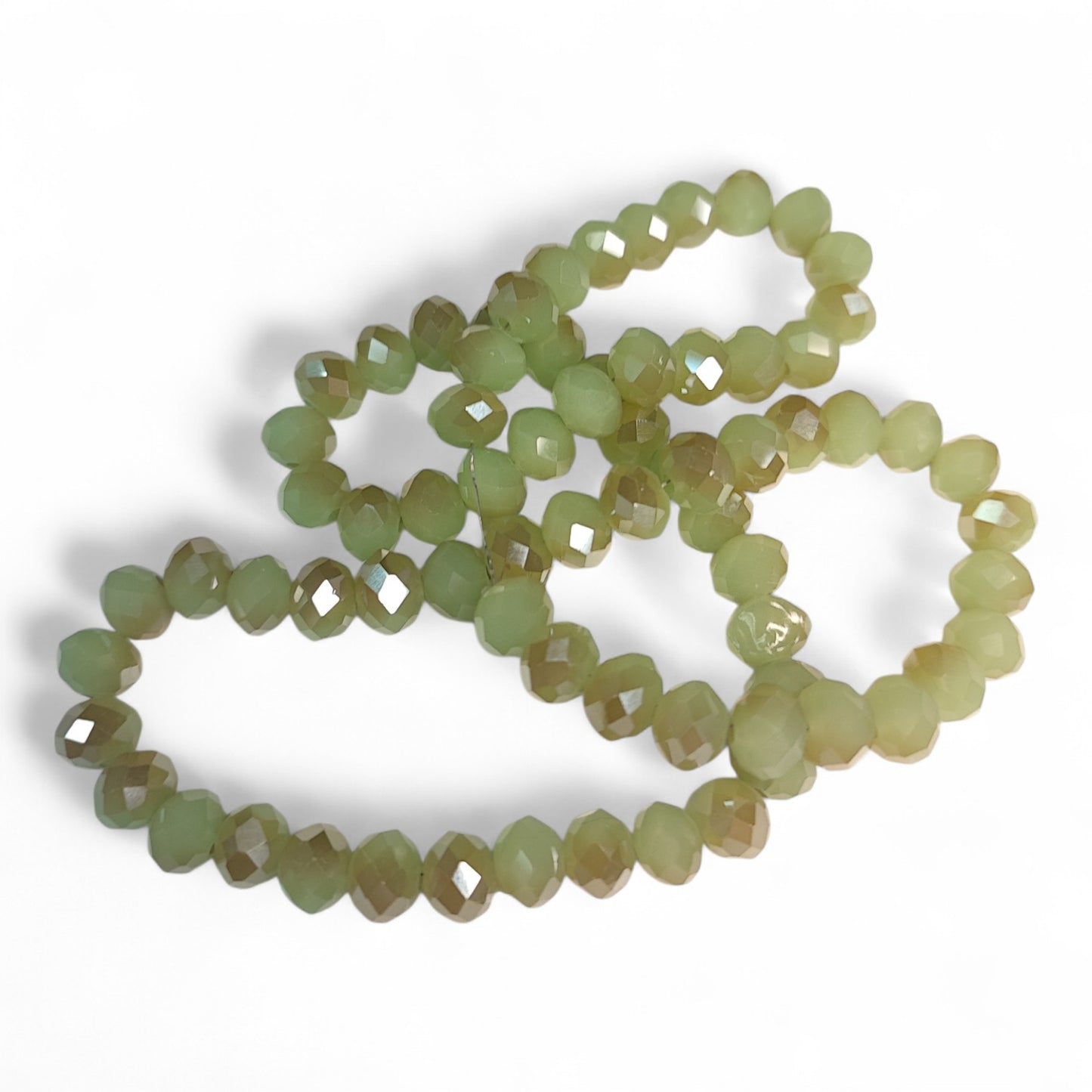 Fil de Perles en Verre à Facettes et Effet brillant – 8x6 mm – Couleurs au choix