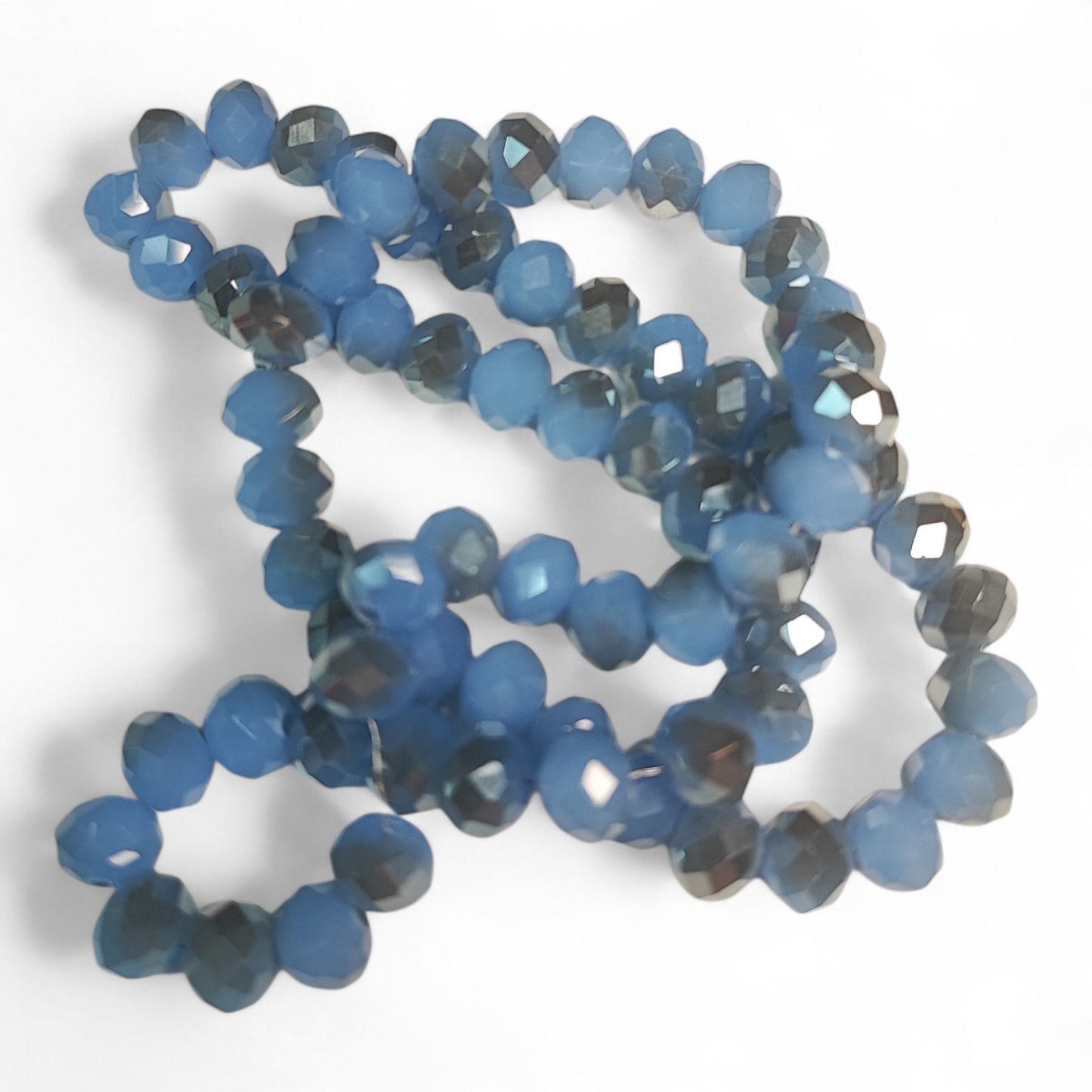Fil de Perles en Verre à Facettes et Effet brillant – 8x6 mm – Couleurs au choix