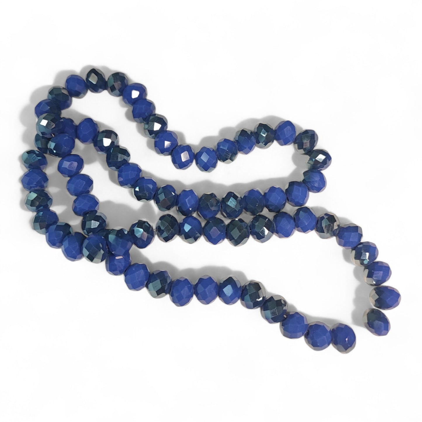 Fil de Perles en Verre à Facettes et Effet brillant – 8x6 mm – Couleurs au choix