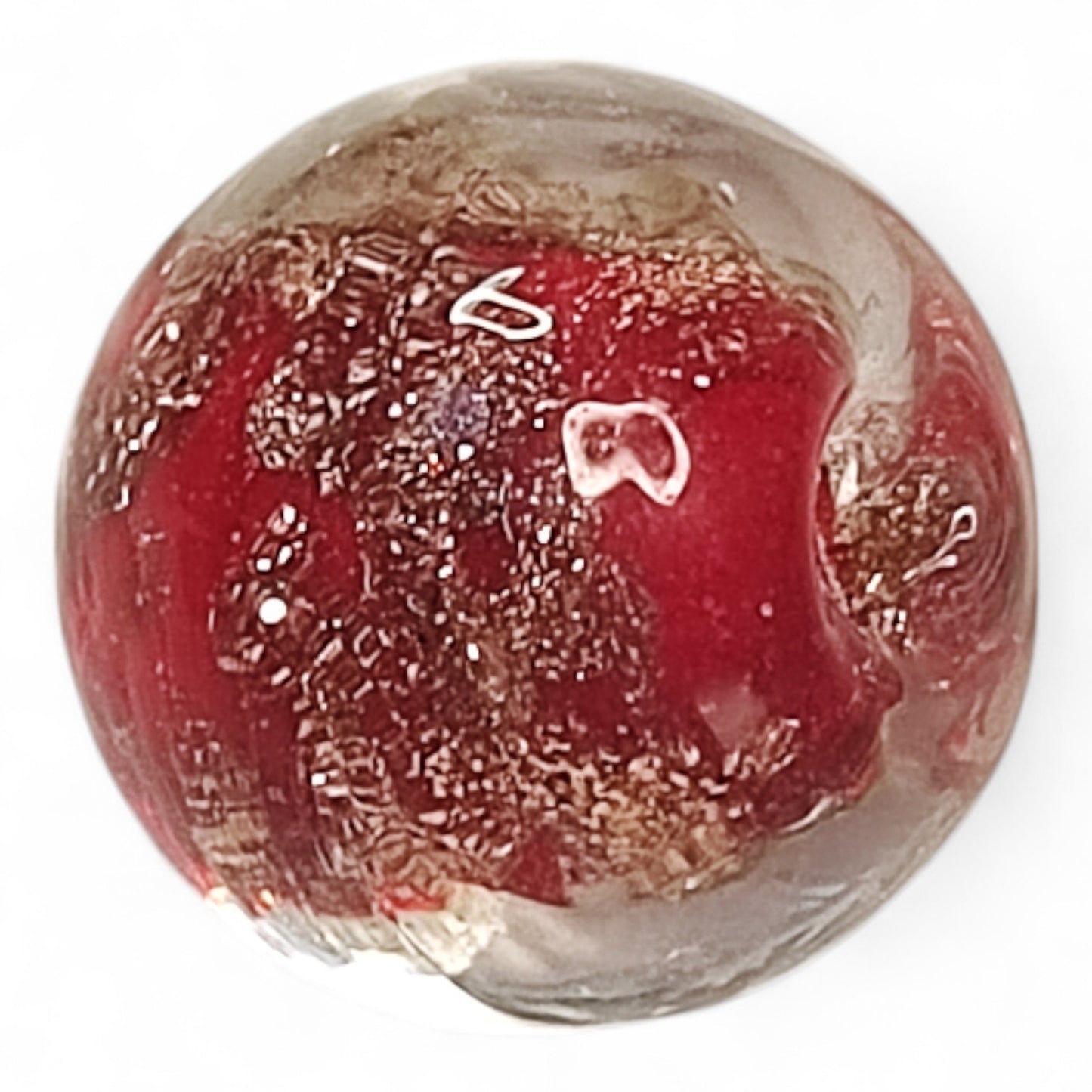 x1 Perle Artisanale Lampwork Rondes – 12 mm | Sable Doré & Couleur au Choix