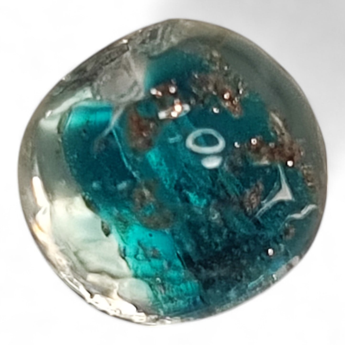 x1 Perle Artisanale Lampwork Rondes – 12 mm | Sable Doré & Couleur au Choix