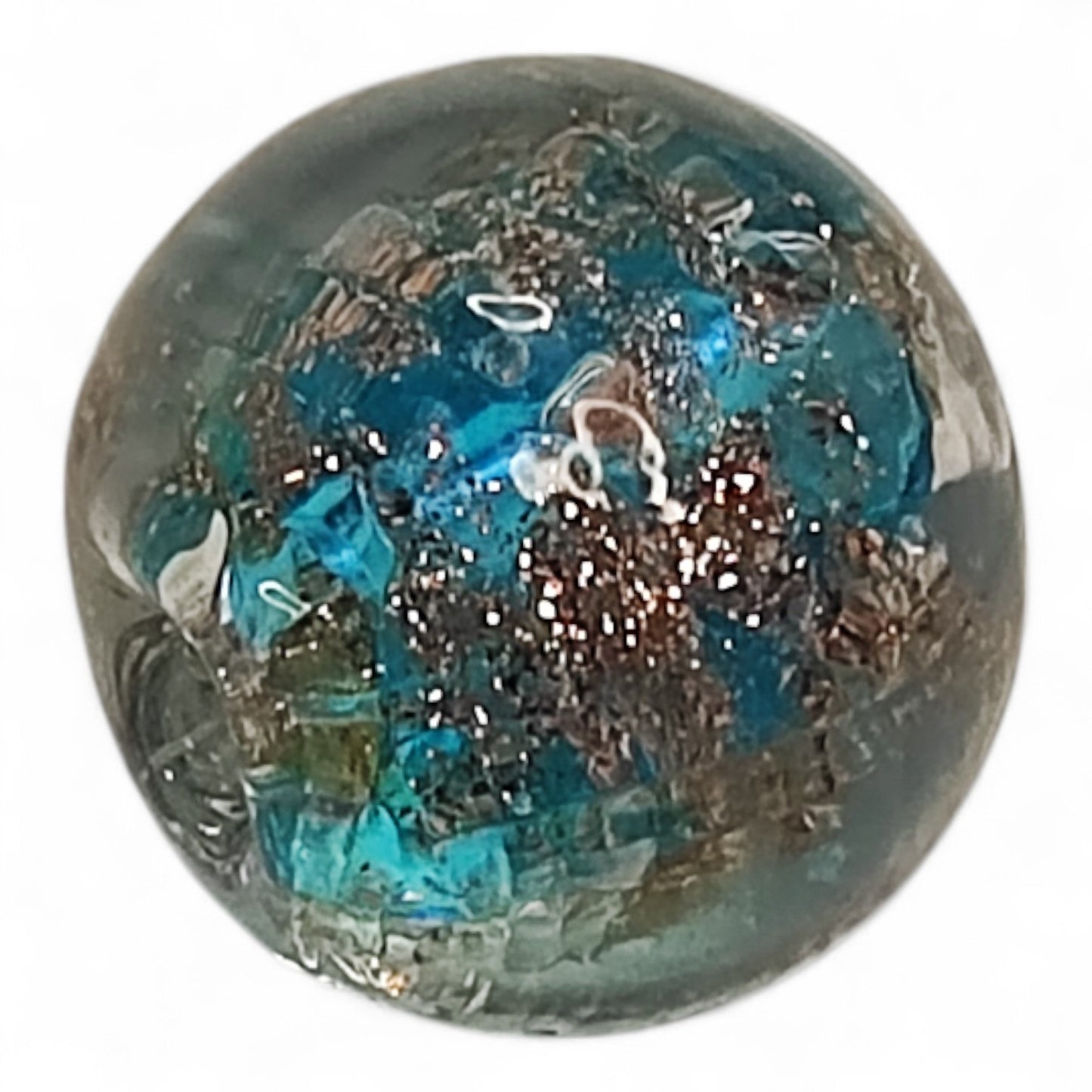 x1 Perle Artisanale Lampwork Rondes – 12 mm | Sable Doré & Couleur au Choix