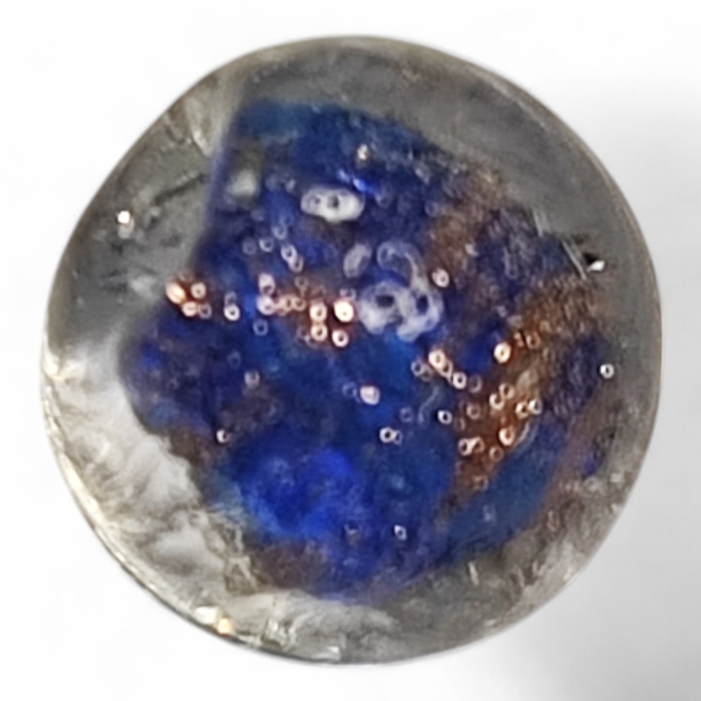 x1 Perle Artisanale Lampwork Rondes – 12 mm | Sable Doré & Couleur au Choix