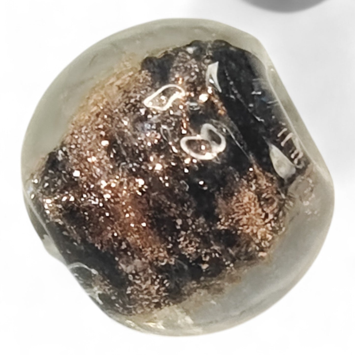 x1 Perle Artisanale Lampwork Rondes – 12 mm | Sable Doré & Couleur au Choix