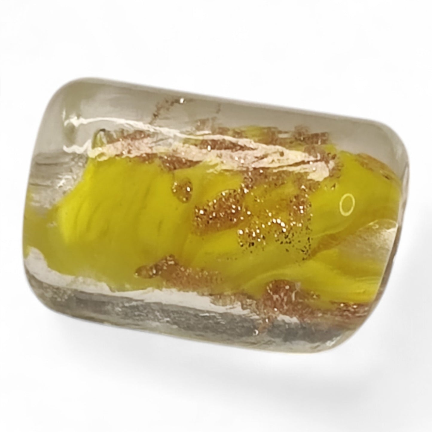 x1 Perle Artisanale Lampwork Colonne – 16 mm | Sable doré