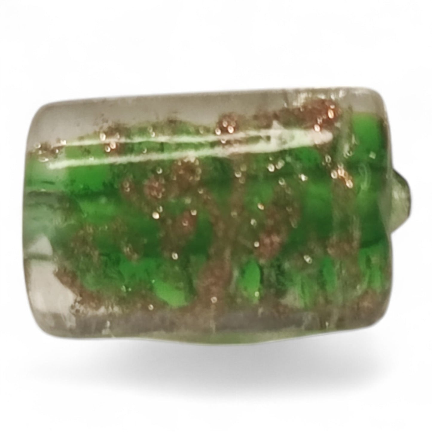 x1 Perle Artisanale Lampwork Colonne – 16 mm | Sable doré