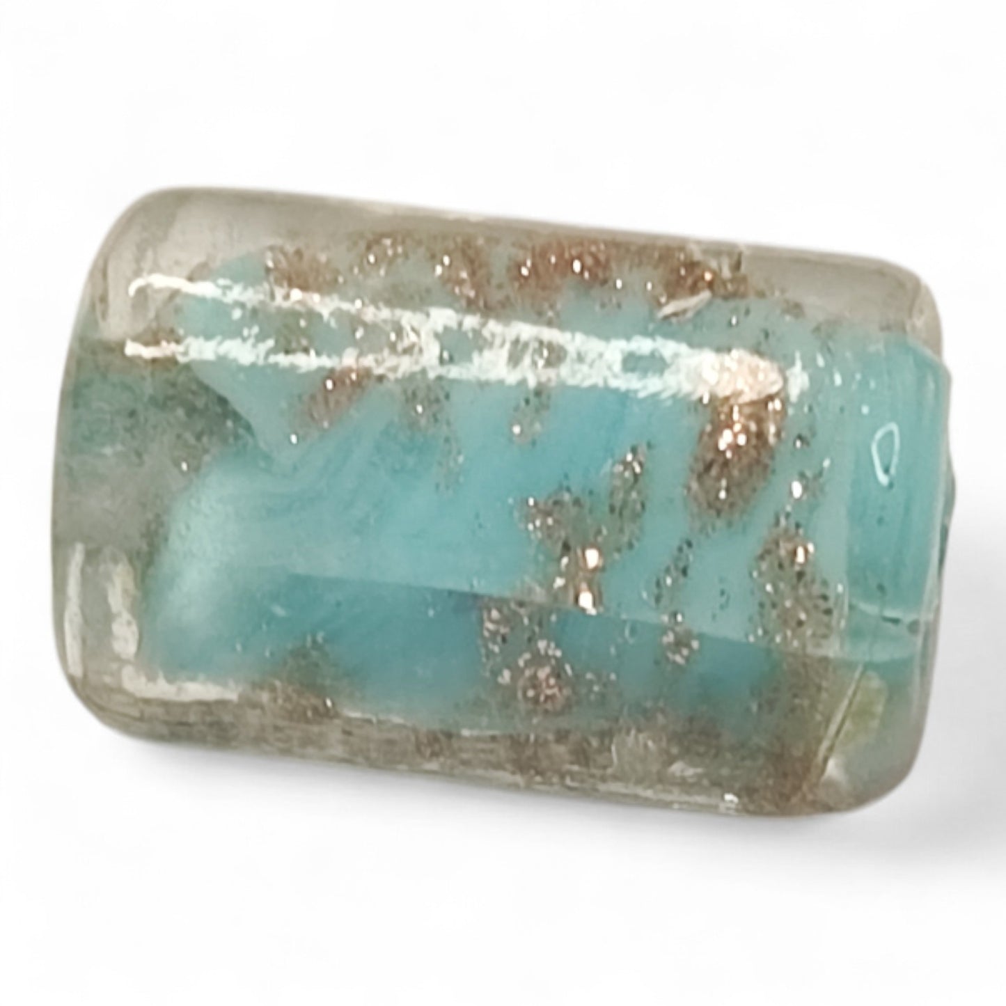 x1 Perle Artisanale Lampwork Colonne – 16 mm | Sable doré