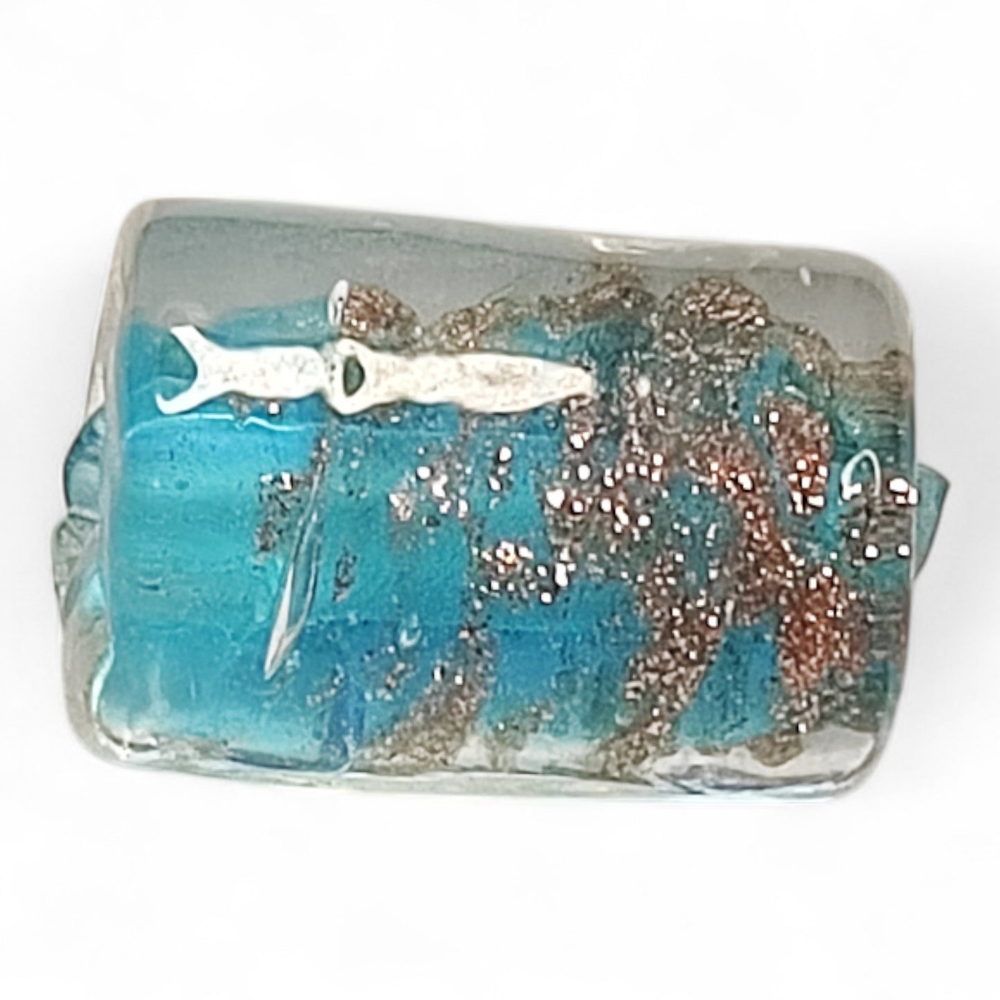 x1 Perle Artisanale Lampwork Colonne – 16 mm | Sable doré