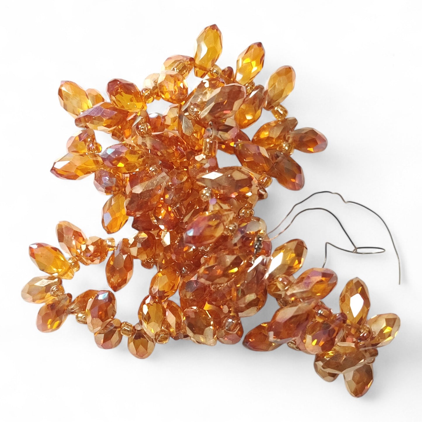 x10 Perles Gouttes Facettées en Verre – 12x6 mm