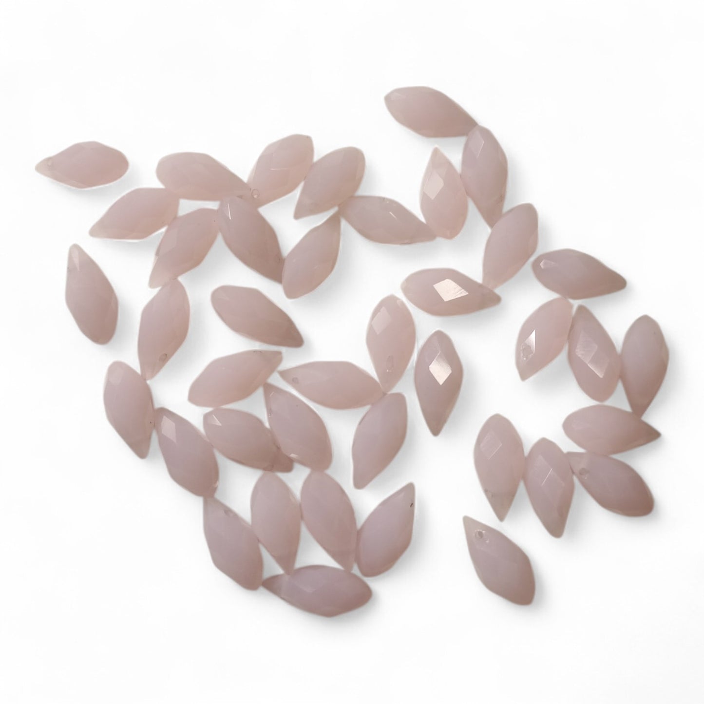 x10 Perles Gouttes Facettées en Verre – 12x6 mm