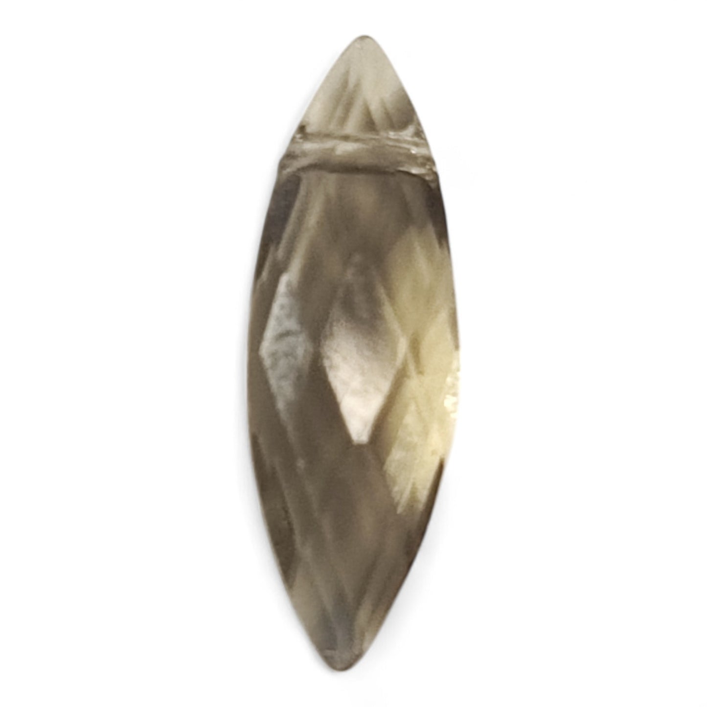 x2 Perles Pendentifs Œil de Cheval Facettées – 22x7 mm
