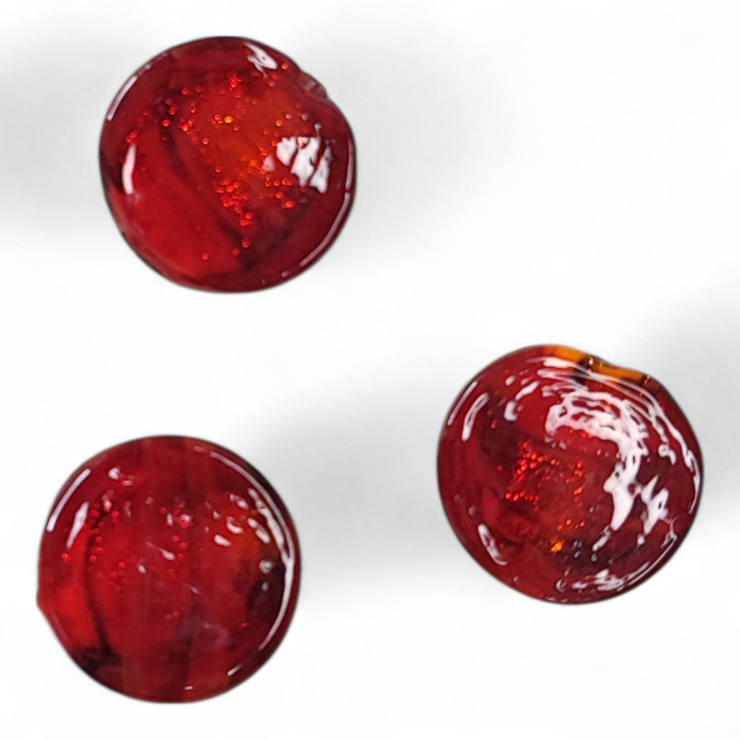 X1 Perle Artisanale en Verre Soufflé – Ronde et Plate 16 mm