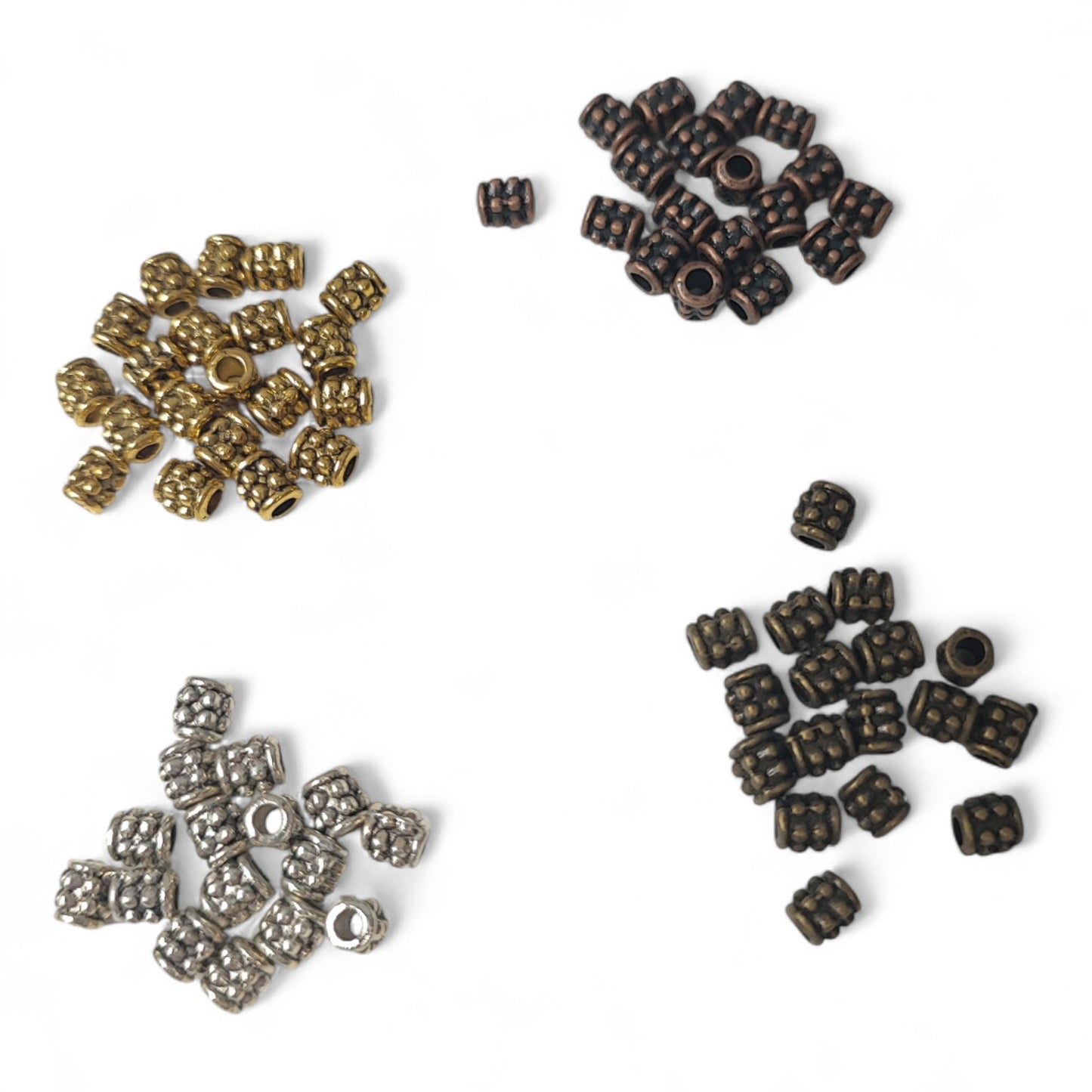 x20 Séparateurs Tubulaires Style Tibétain – 4 mm