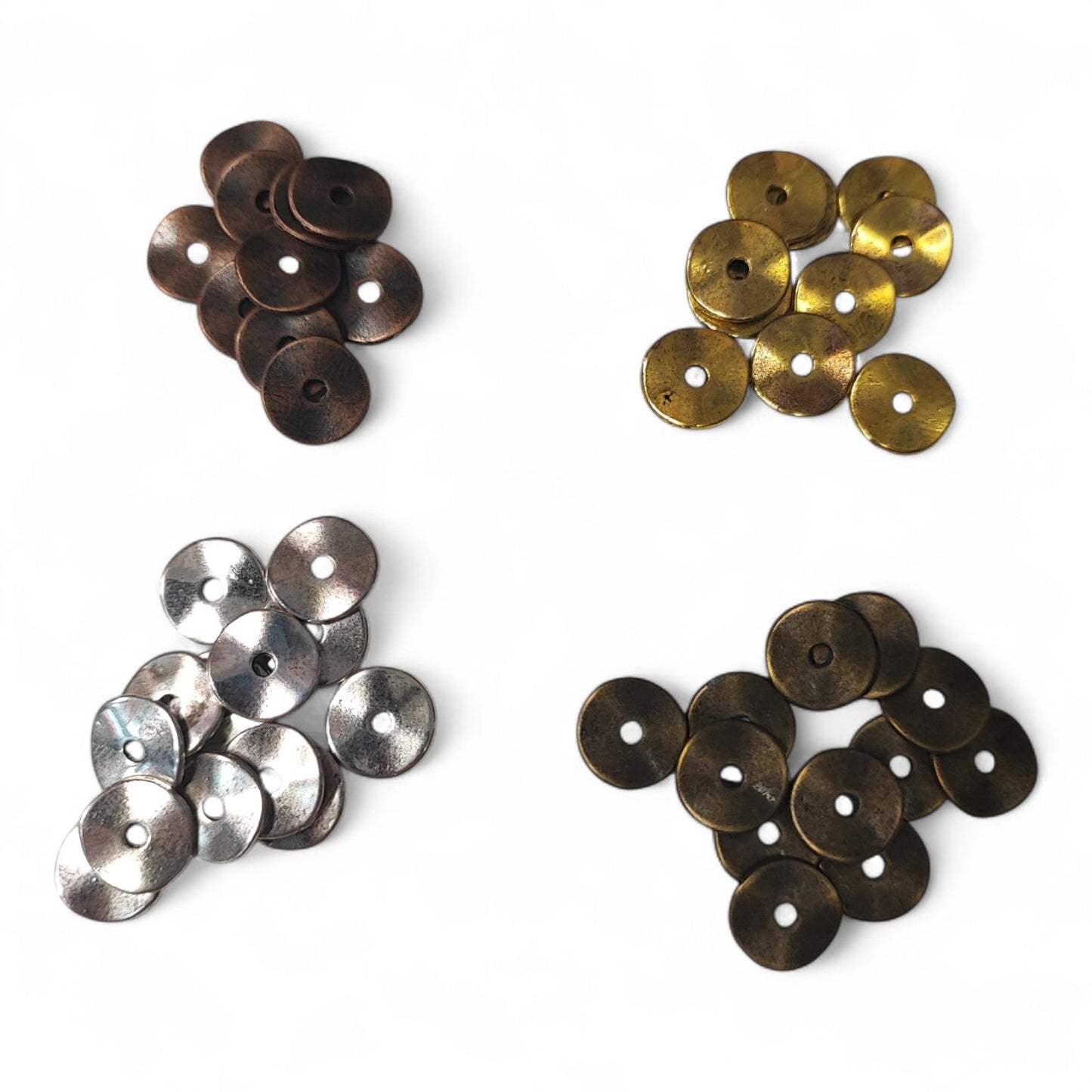 x5 Perles Intercalaires Ondulées Style Tibétain – 10 mm