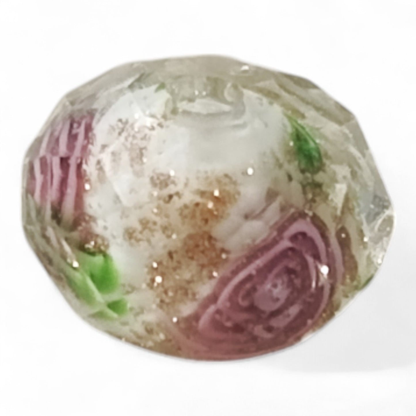 x1 Perle en Verre Millefiori 🌸 – Facettées – Fleurs colorées – 11x8 mm