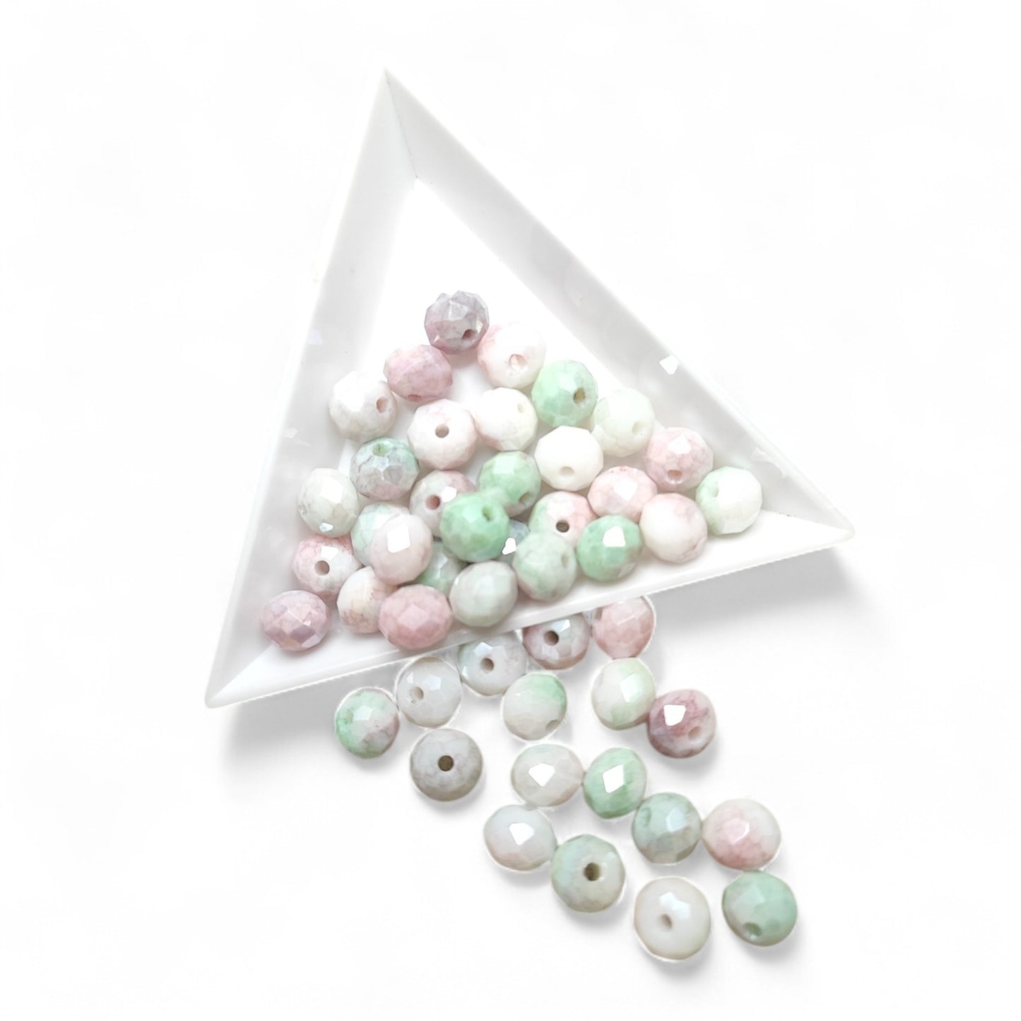 Lot de 20 Perles à Facettes – 8x6 mm – Opaque Pastel – Couleurs au Choix