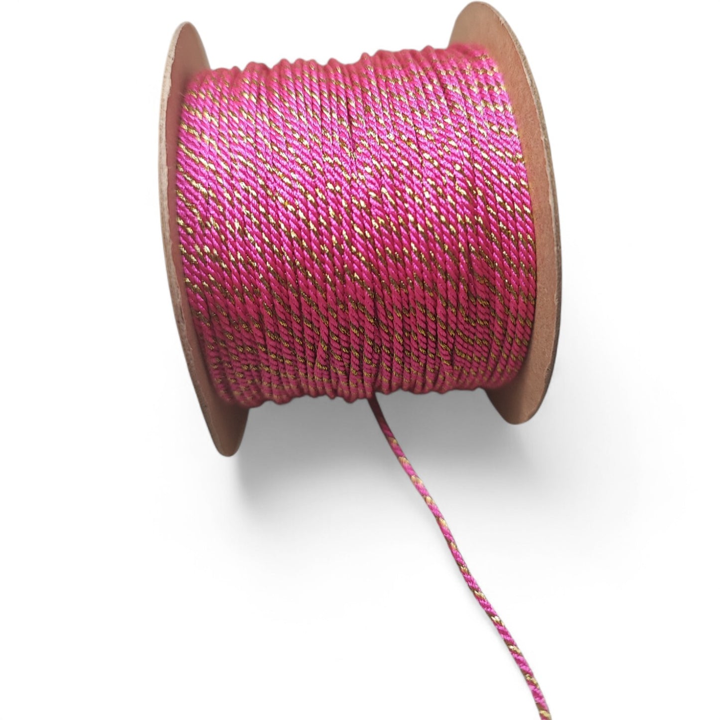 Cordon Torsadé Coton et Doré – 1 mm – 1 mètre