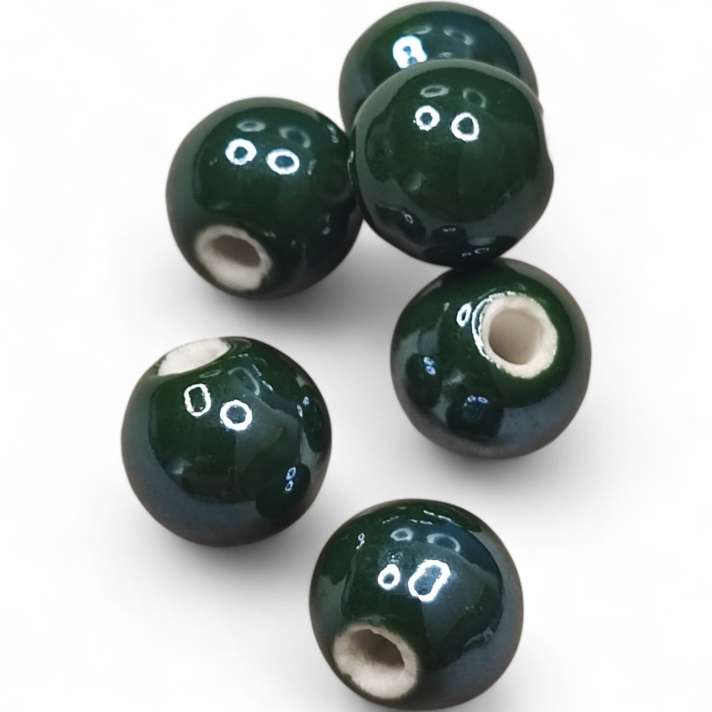 x1 Perle en Porcelaine Nacrée – 10 mm – Couleurs au Choix – Fait Main