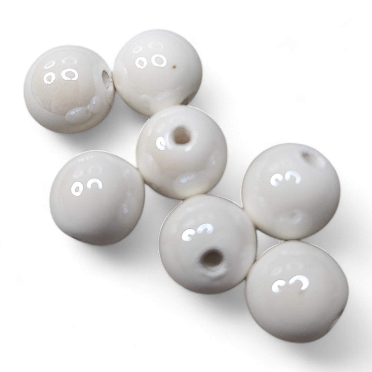 x1 Perle en Porcelaine Nacrée – 10 mm – Couleurs au Choix – Fait Main