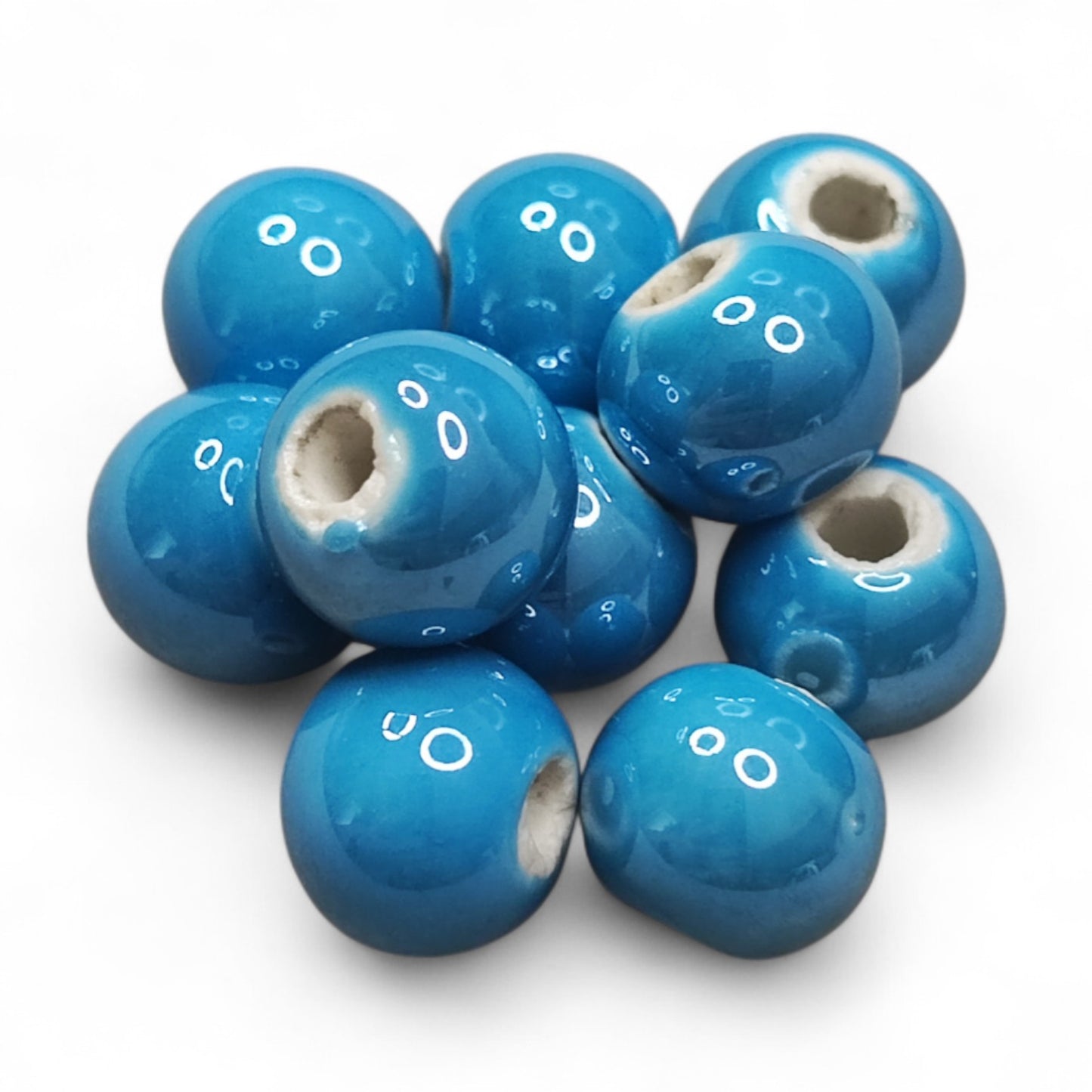 x1 Perle en Porcelaine Nacrée – 10 mm – Couleurs au Choix – Fait Main