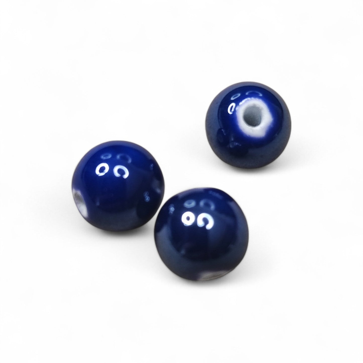 x1 Perle en Porcelaine Nacrée – 10 mm – Couleurs au Choix – Fait Main