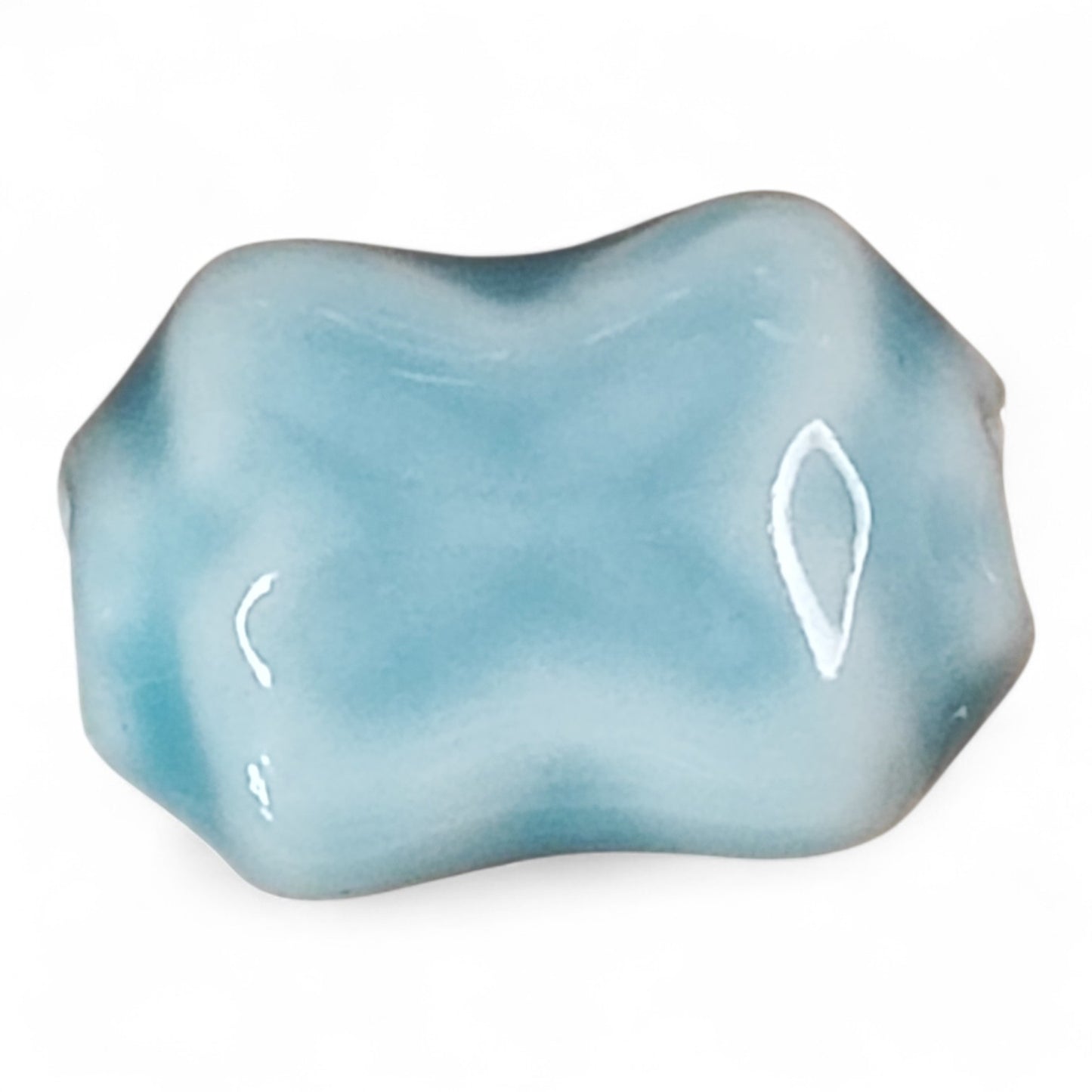 x1 Perle en Porcelaine Artisanale – Forme X – 17 à 18 mm
