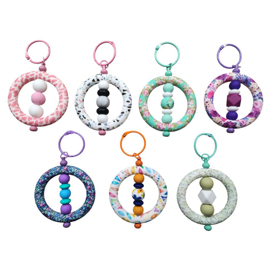 Kit Porte-Clés – Perles en silicone et tige colorée – Les Sharlyzettes