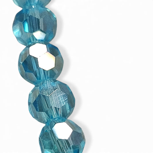 x1 Fil de Perles en Verre Plaquées AB – 6x5 mm – Ronde à Facettes