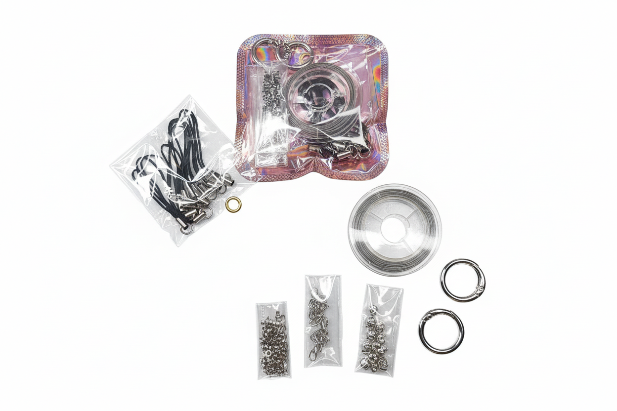 Kit Débutants – Bijoux de Téléphone, Porte-Clés et Bijoux de Sac – Métal Doré ou Argenté