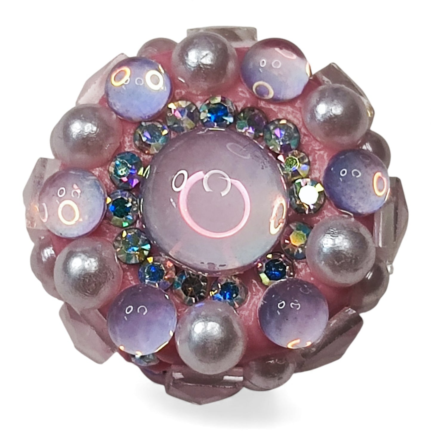 x1 Perle Rondelle en Pâte Polymère et Strass – Spéciale Créations sur Tiges