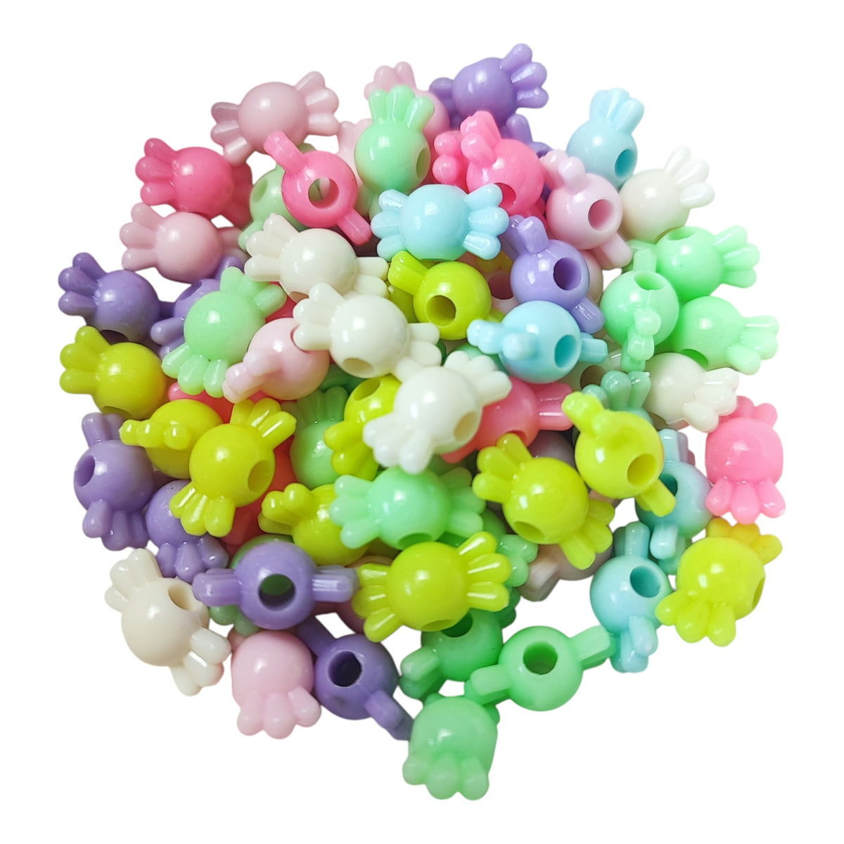 Perles acryliques opaques effet bonbon – Couleurs mélangées 16 mm – 20 g