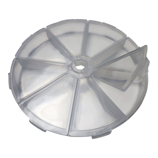 Boîte de rangement ronde à 8 compartiments – Transparente