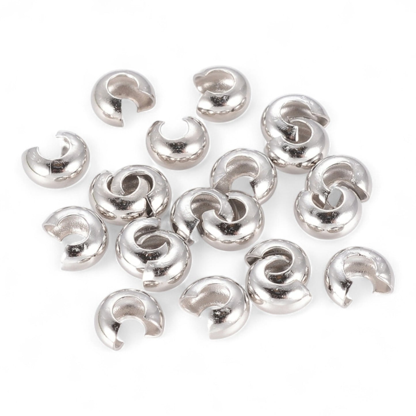50 Crimp Beads Cover – Cache-perles à écraser ou à nœud: 4mm