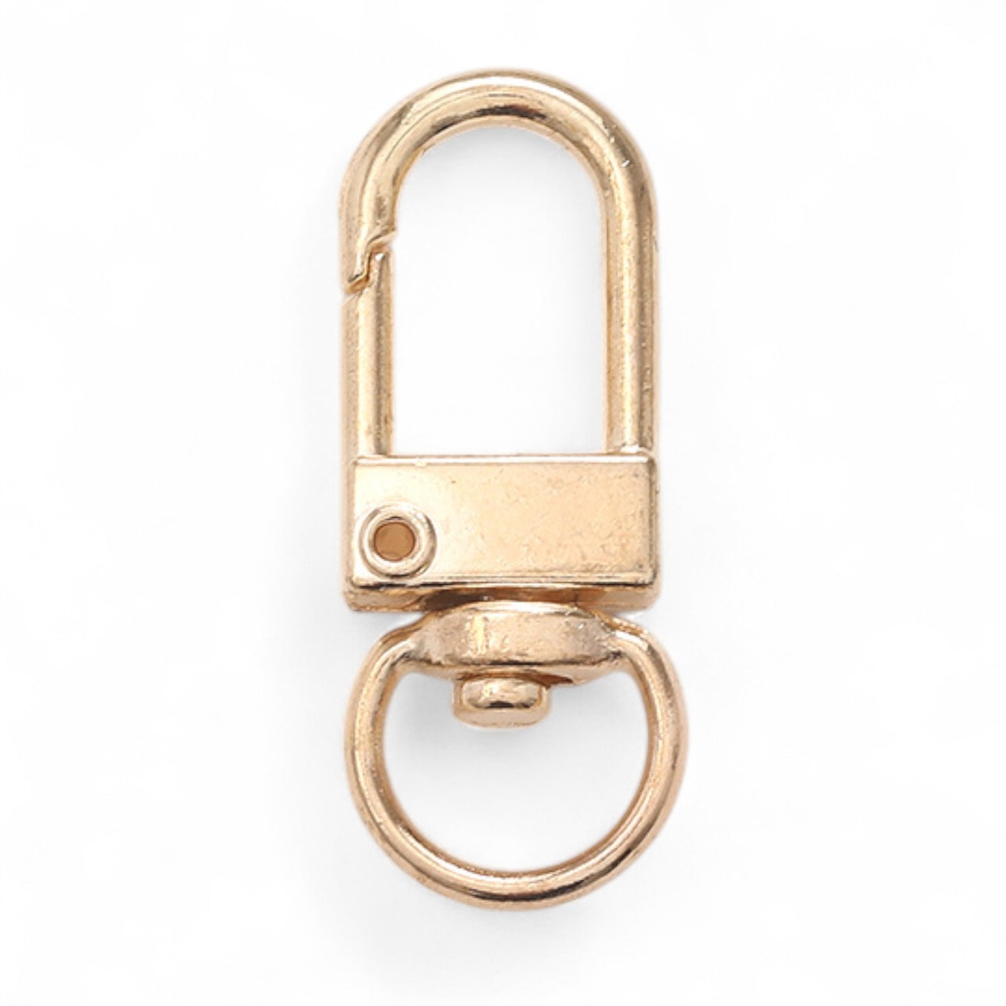 x1 Fermoir Porte-Clés avec Anneau Pivotant – 3,2 x 1,2 cm – Argenté ou Doré
