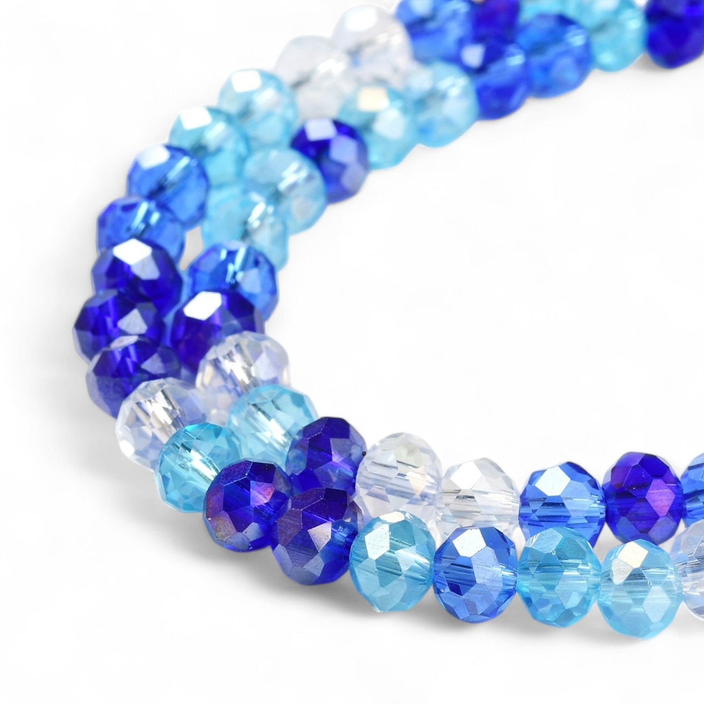 Perles en Verre à Facettes – Rondelles Bleu – 6x5 mm