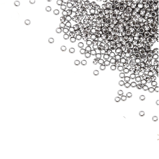 Lot d’Environ 120 Perles d’Espacement en Acier Inoxydable 304 – Doré ou Acier – 2,5 mm