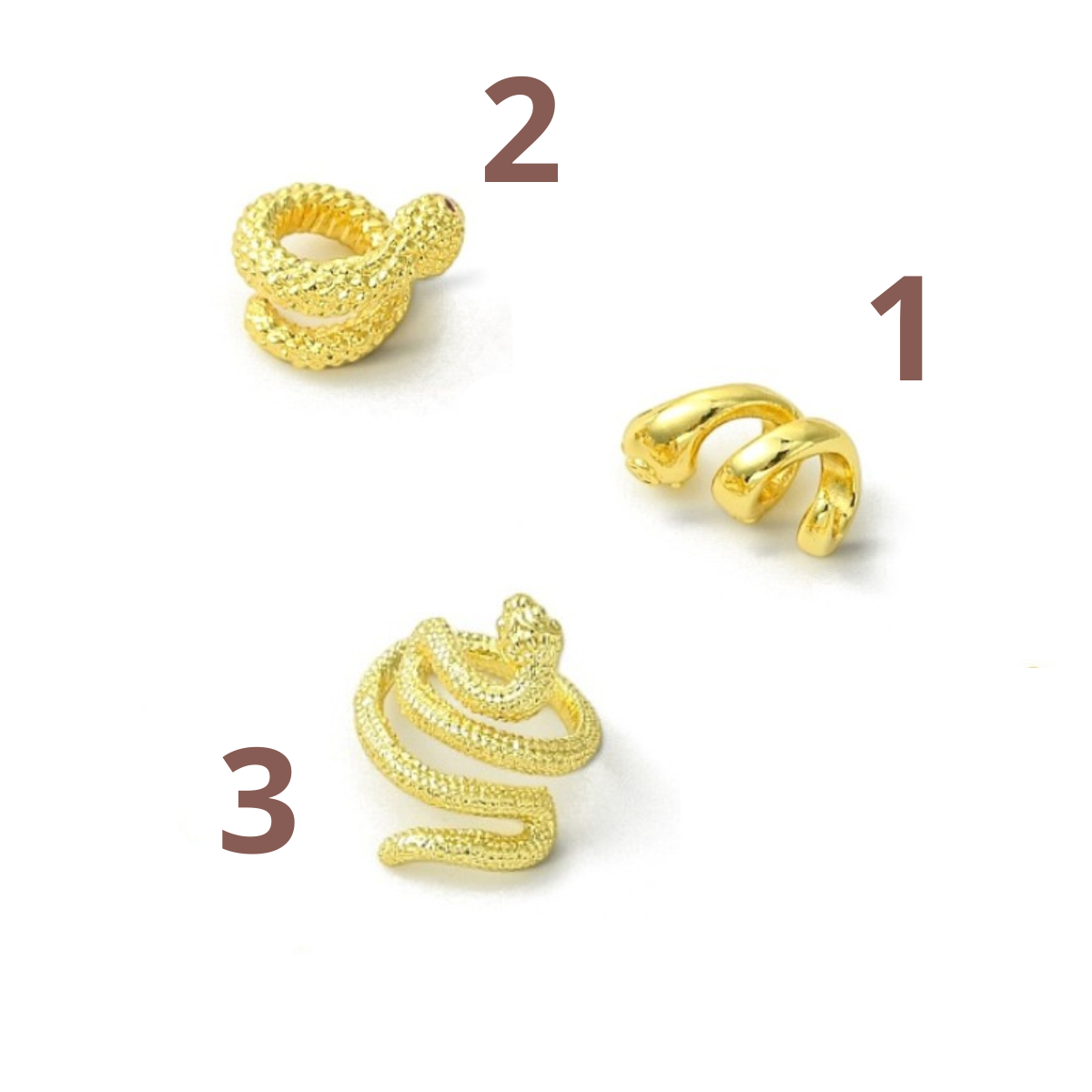 x1 Perle d’espacement en laiton plaqué or 18 carats – Motif serpent