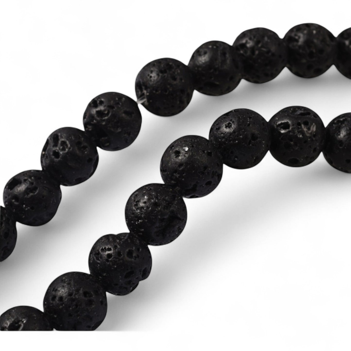 x20 Perles de Pierre de Lave Naturelle – 10 mm