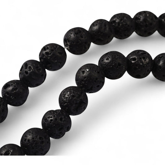 x20 Perles de Pierre de Lave Naturelle – 10 mm