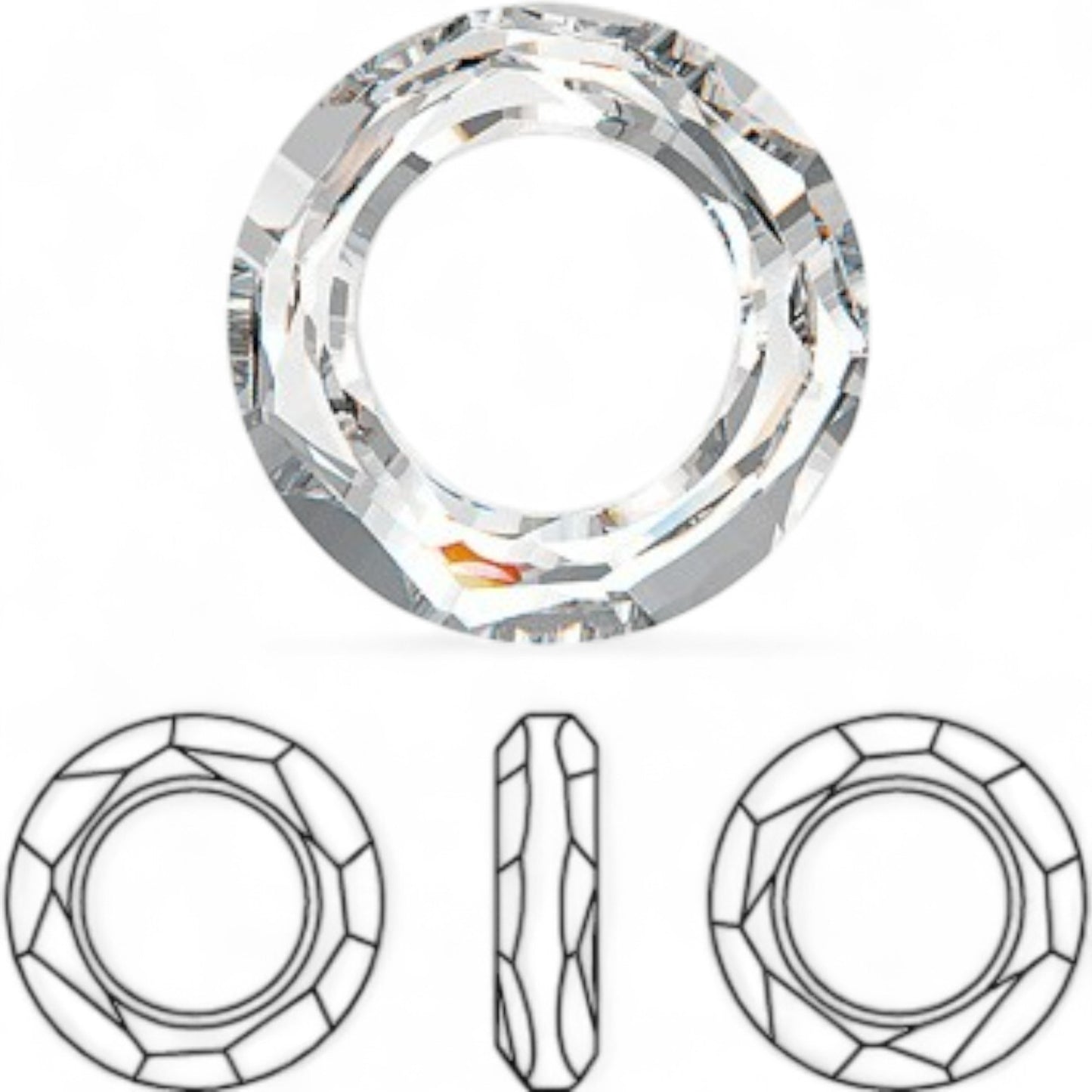 Pendentif Anneau Swarovski Elements – 20 mm – Couleur Crystal