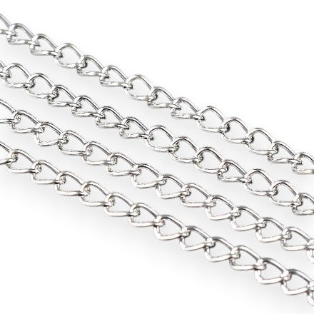 Chaîne Dorée ou argentée – Maillons 3 x 2 mm – Vendue au mètre