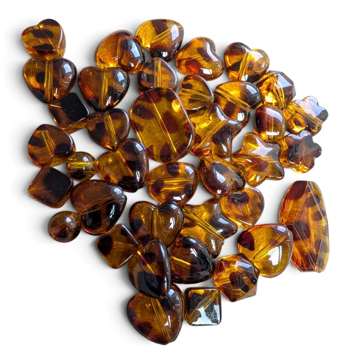 x20g Perles acryliques transparentes à motif léopard